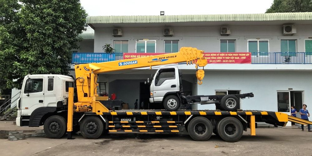 Xe Tải Hyundai HD320 Gắn Cẩu Soosan SCS1015LS | Cẩu 10 Tấn Hạng Nặng